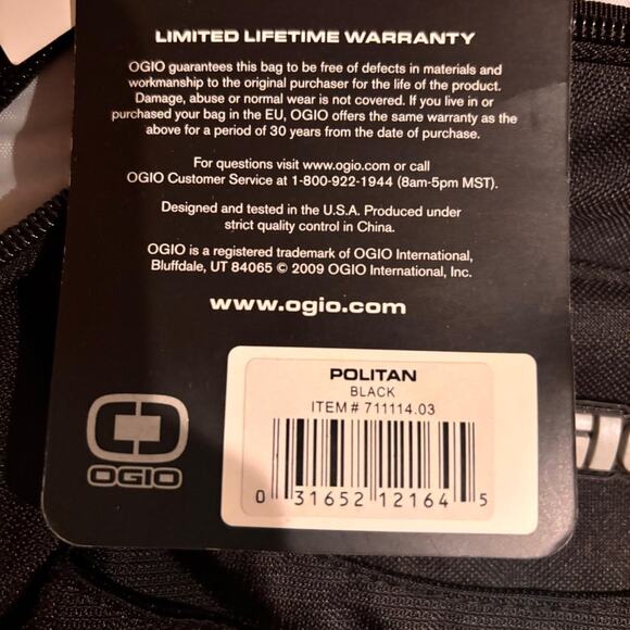 Black Ogio Backpack with Green Accents and Logo - Picture 3 of 6